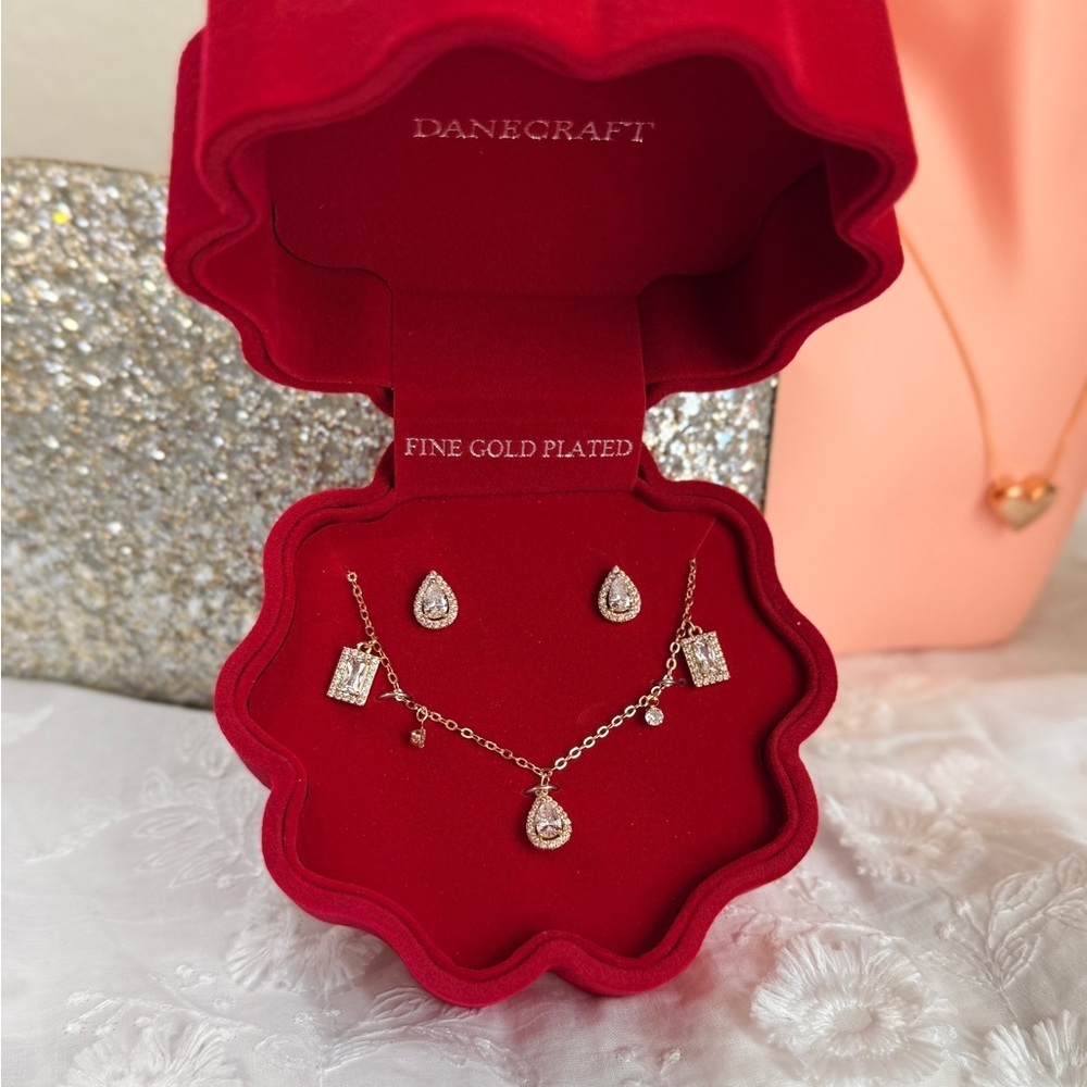 ⚜️ SET | Chic 18Kt White Gold Plated with Cubic Zirconia - Picture 3 of 8
